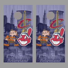 Cleveland Believeland Corn Hole Board Decal Wrap