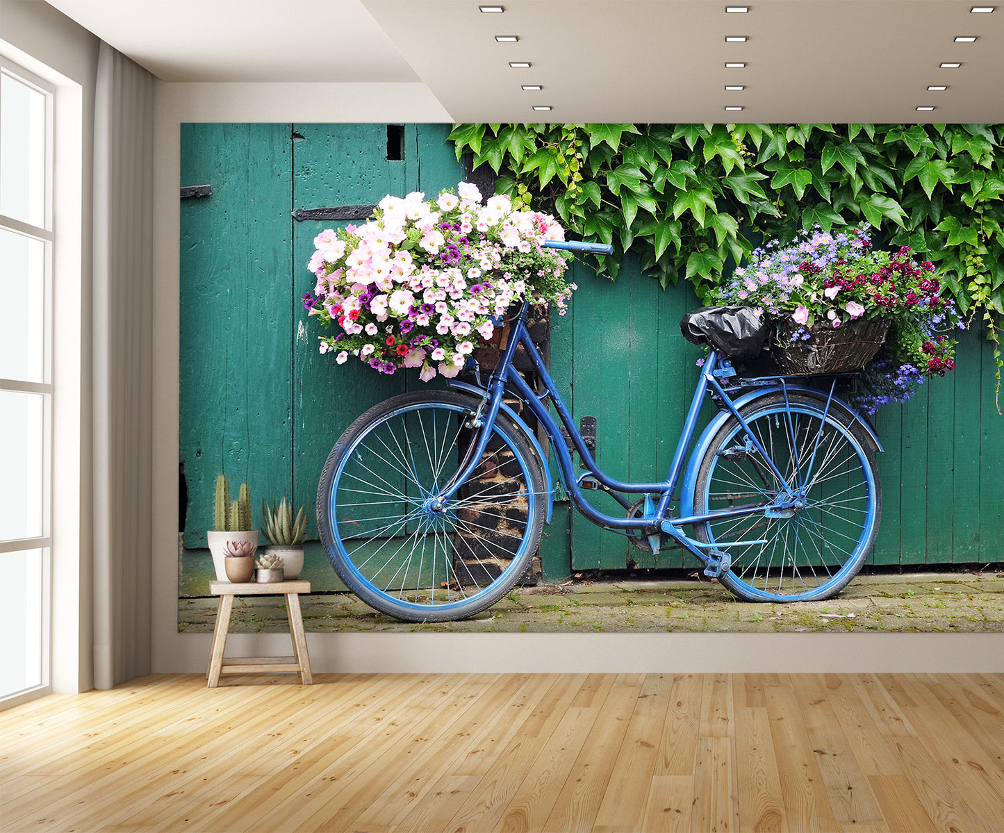 Bicycle with Flowers Wall Mural
