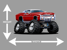 Big Red Cartoon Monster Truck Wall Art Decal