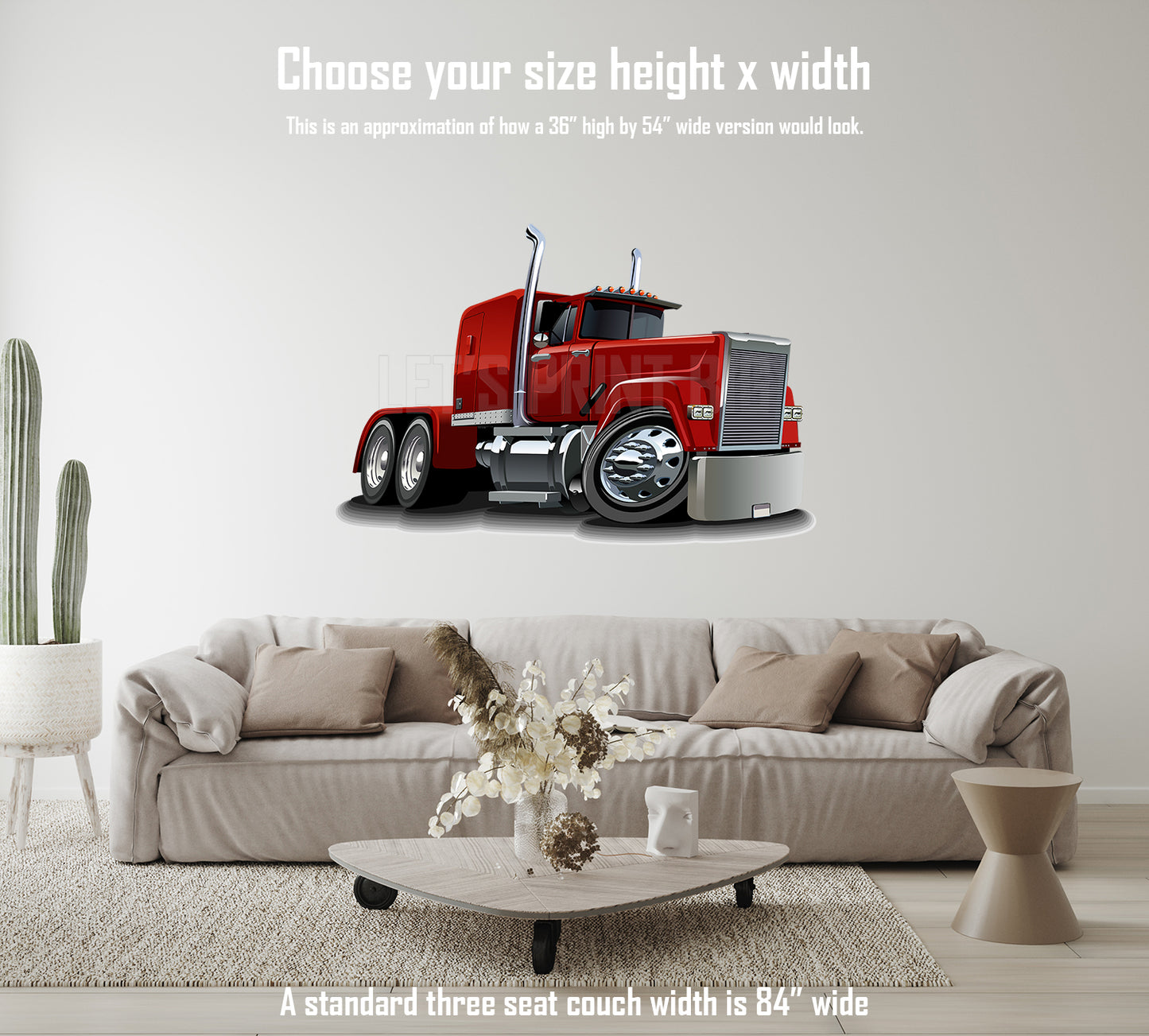 Car Art Big Rig Cartoon Wall Decal