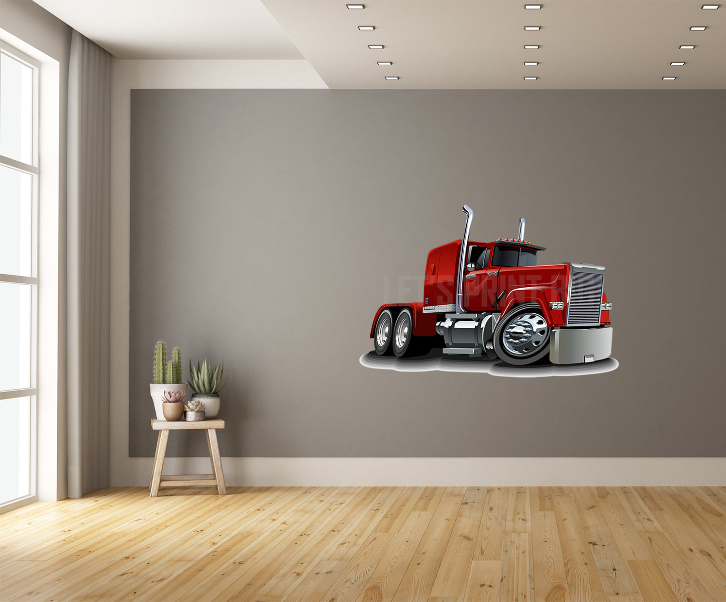 Car Art Big Rig Cartoon Wall Decal