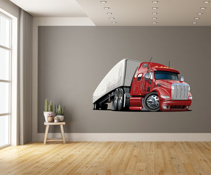 Car Art Big Rig Semi Truck Cartoon Wall Decal