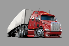 Car Art Big Rig Semi Truck Cartoon Wall Decal