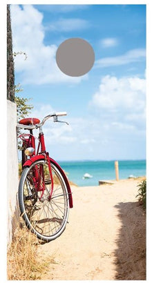 Bike on Beach Trail Cornhole Board Decal Wraps