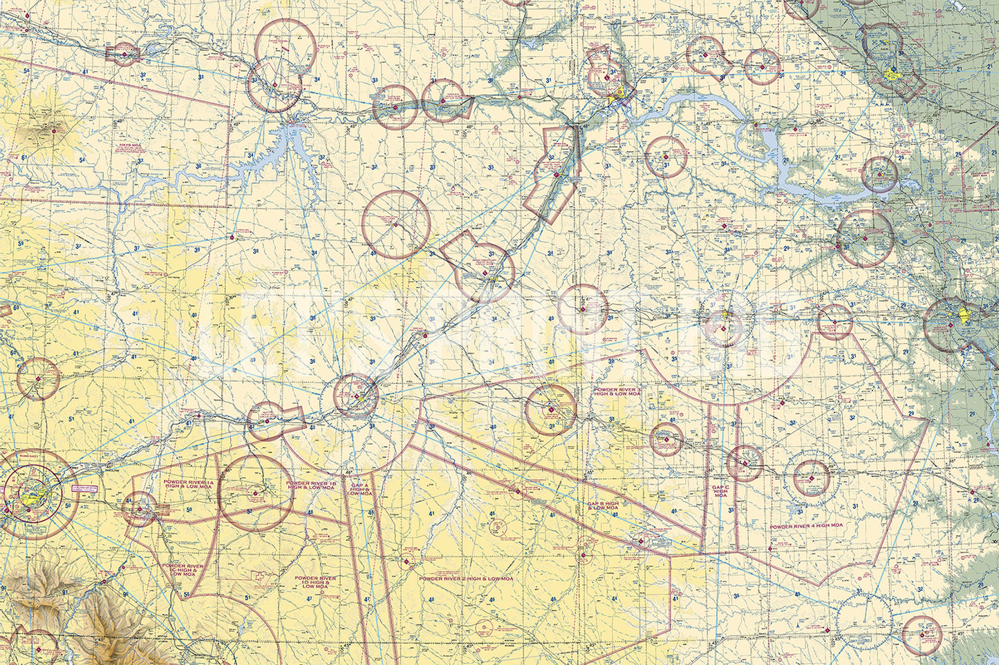Aeronautical Chart Billings Wall Mural