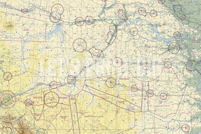 Aeronautical Chart Billings Wall Mural