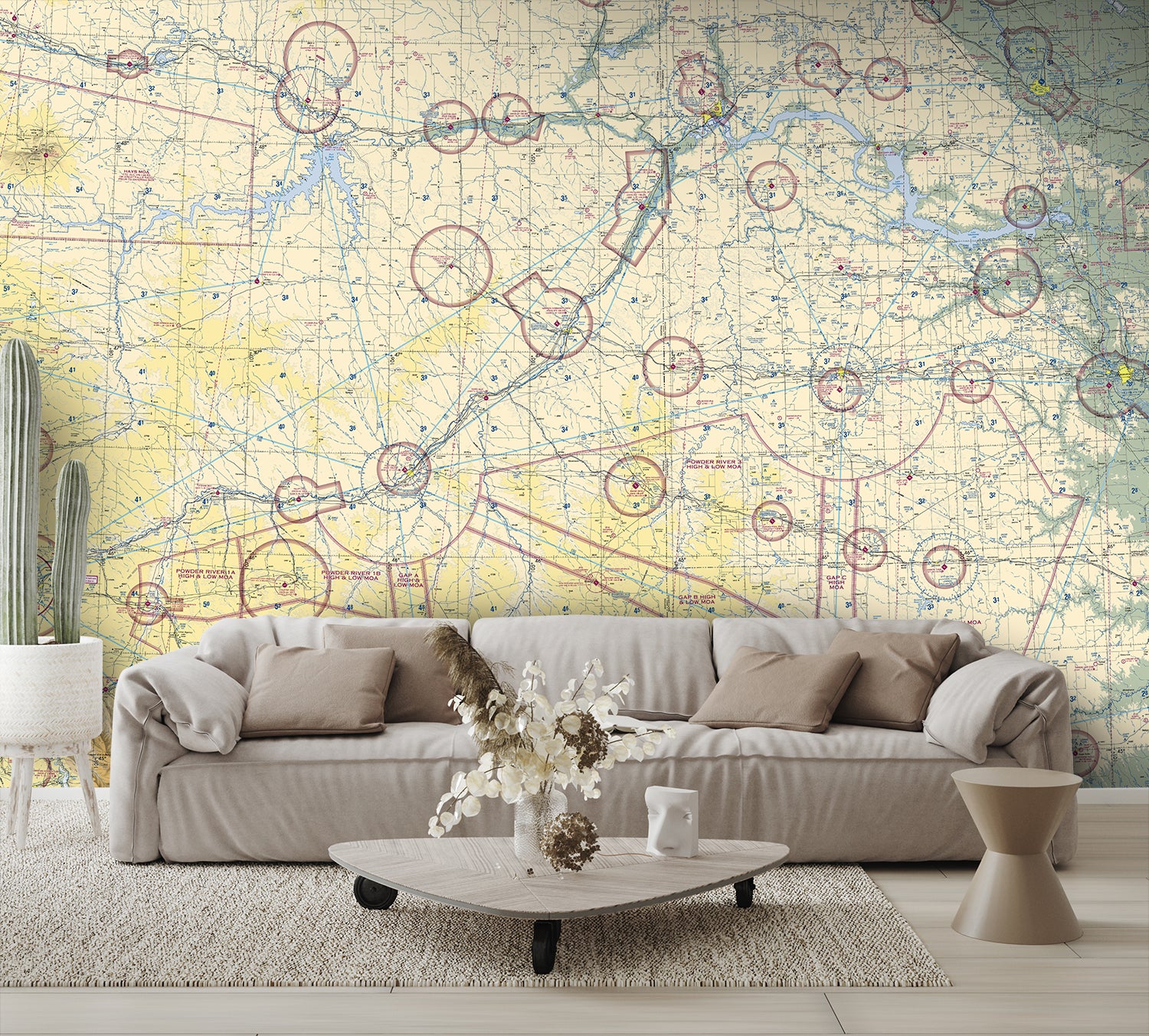 Aeronautical Chart Billings Wall Mural