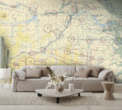 Aeronautical Chart Billings Wall Mural