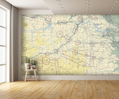 Aeronautical Chart Billings Wall Mural