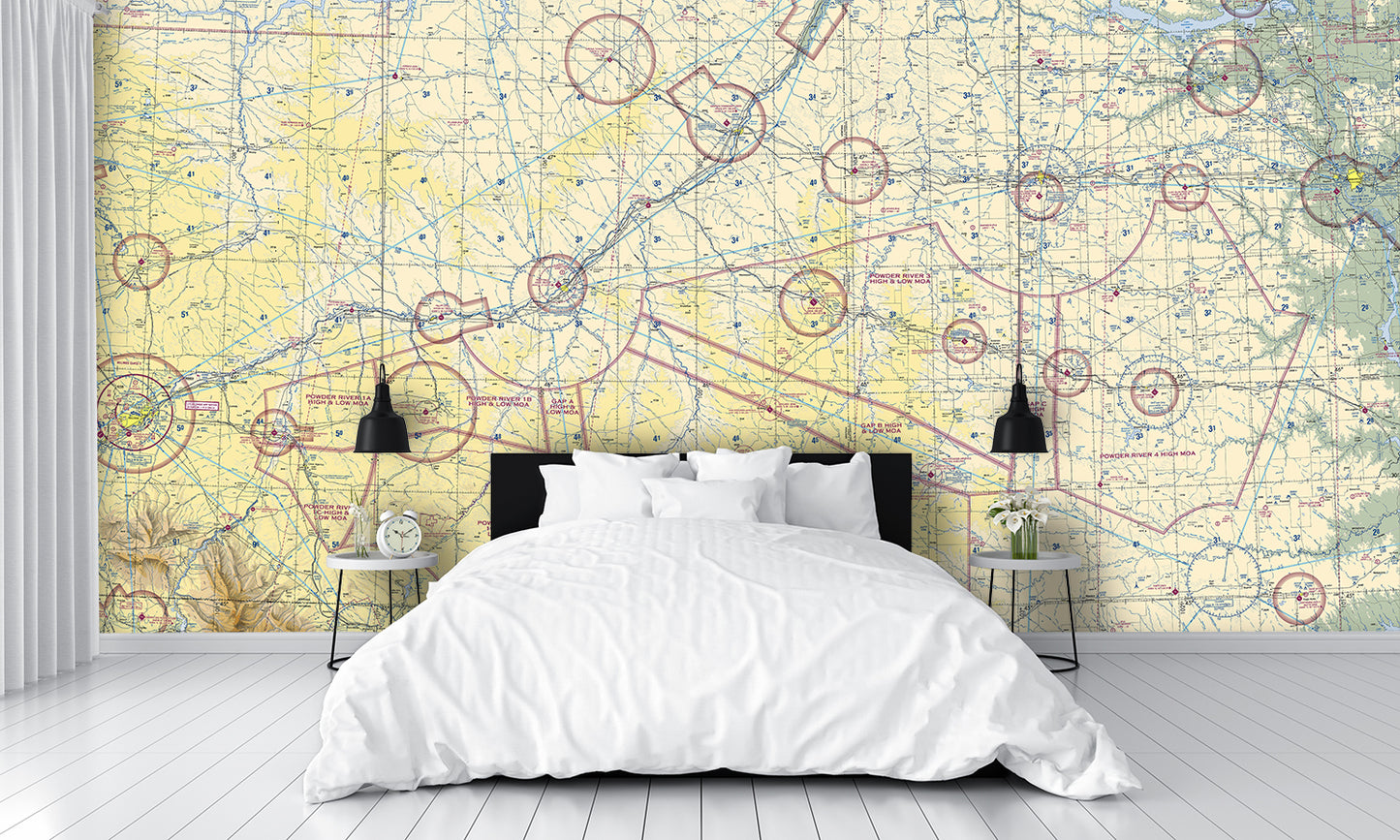 Aeronautical Chart Billings Wall Mural