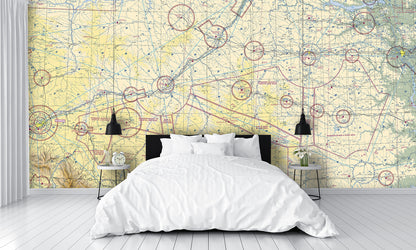 Aeronautical Chart Billings Wall Mural