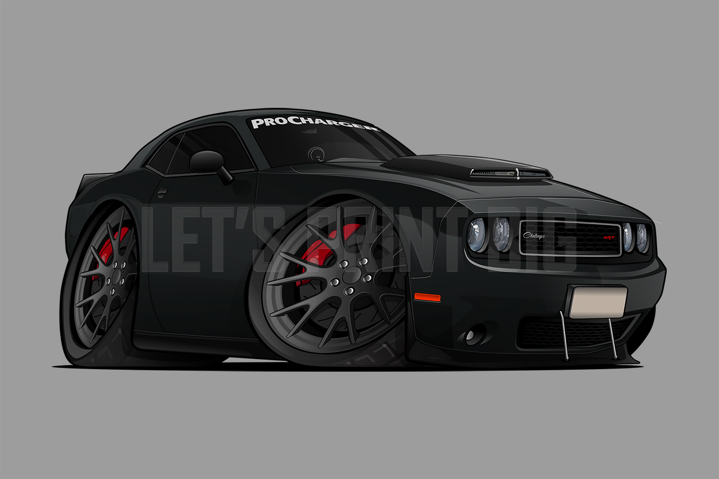Car Art Black Challenger Wall Decal