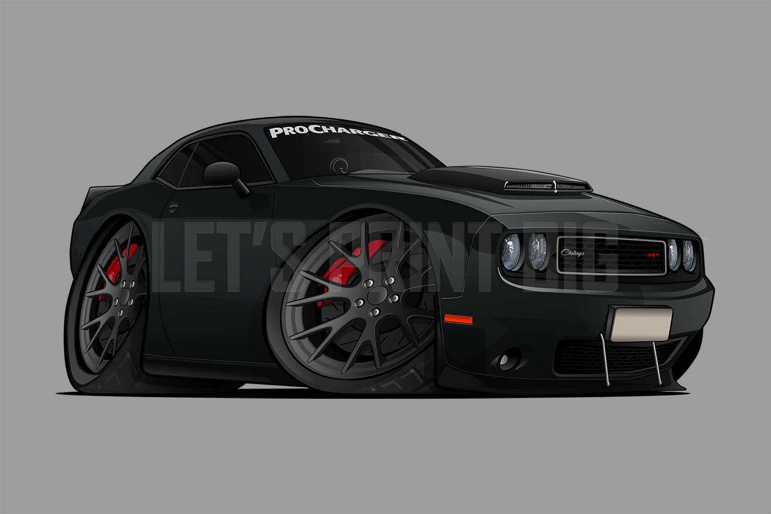 Car Art Black Challenger Wall Decal