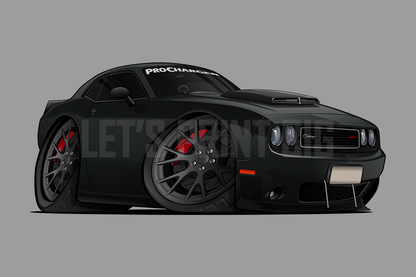 Car Art Black Challenger Wall Decal