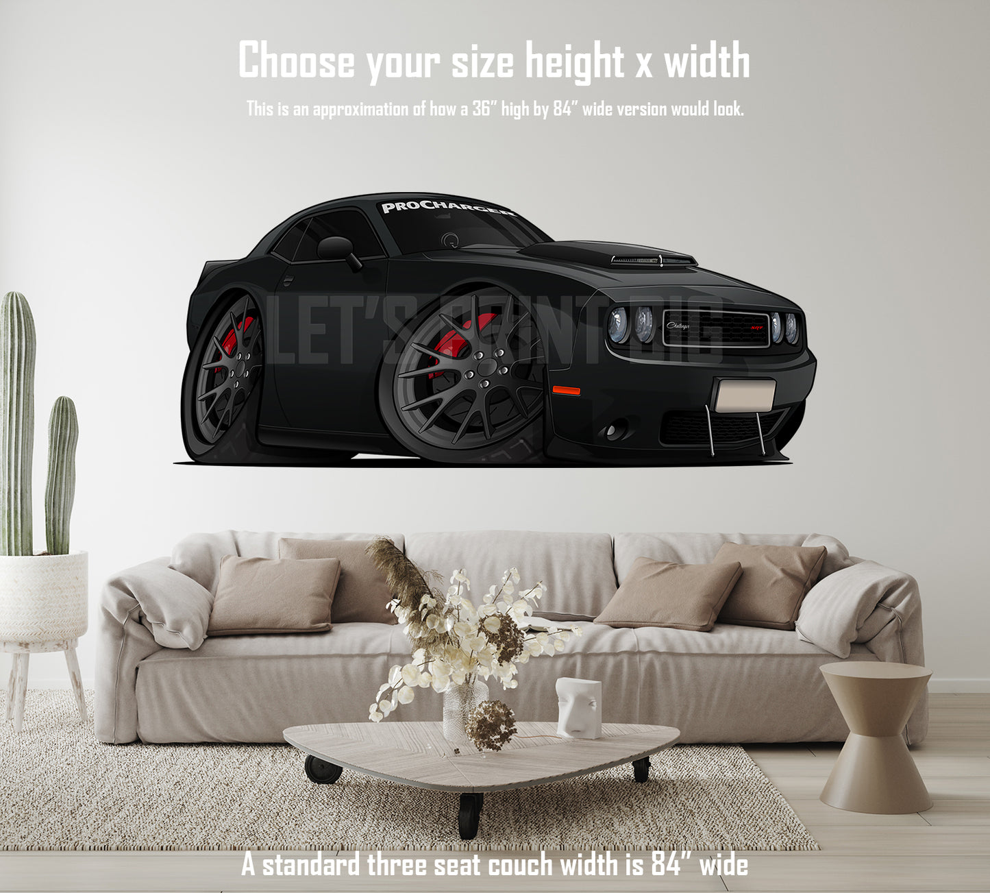 Car Art Black Challenger Wall Decal