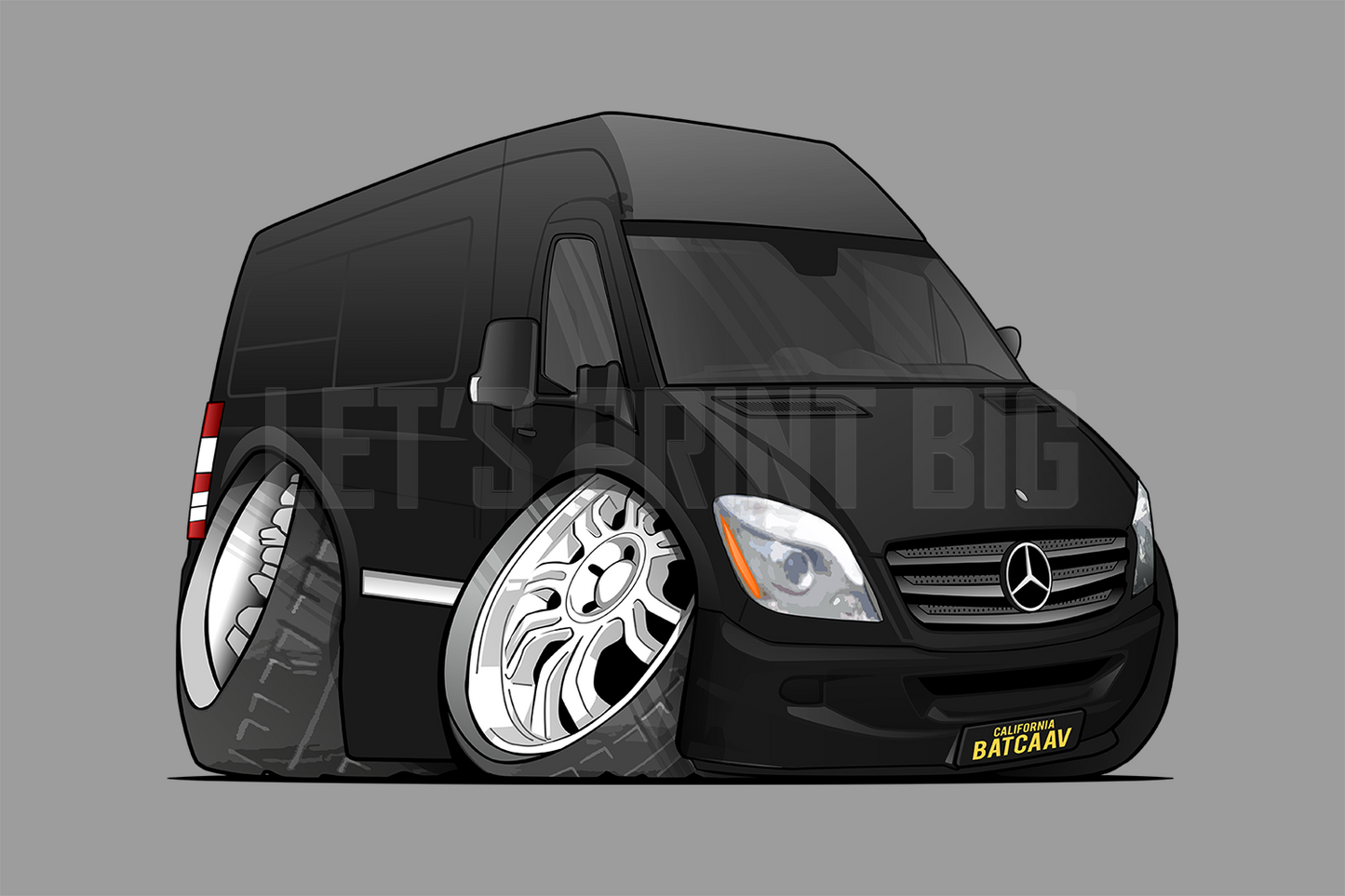 Car Art Black Van Cartoon Wall Decal