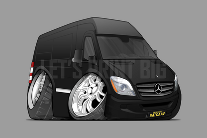 Car Art Black Van Cartoon Wall Decal