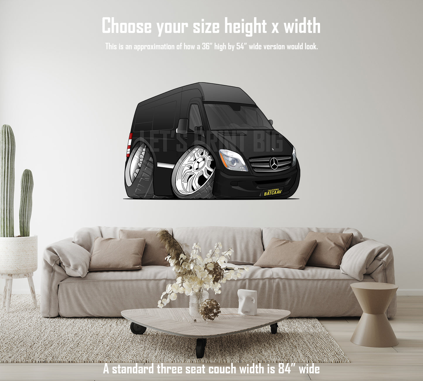Car Art Black Van Cartoon Wall Decal