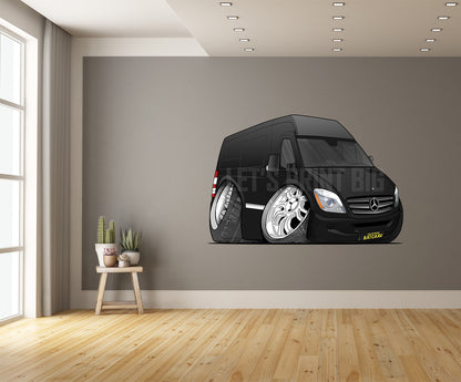 Car Art Black Van Cartoon Wall Decal
