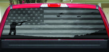 American Flag Duck Hunter Black White Rear Window Decal