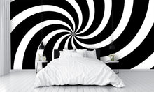 Black and White spiral Optical Illusion Wall Mural
