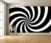 Black and White spiral Optical Illusion Wall Mural