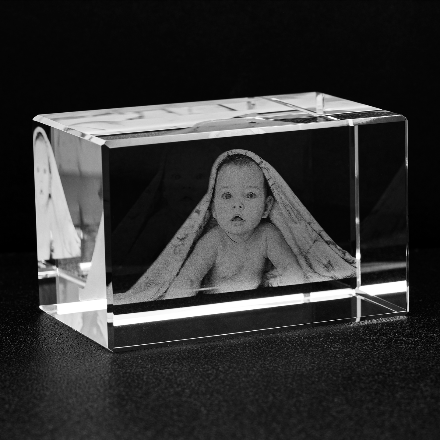 Custom Photo Engraved Crystal - Block