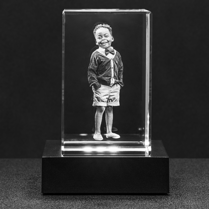 Custom Photo Engraved Crystal - Block