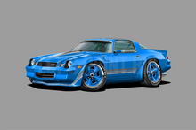 1981 Camaro T-Top Blue Muscle Car Art Wall Decal