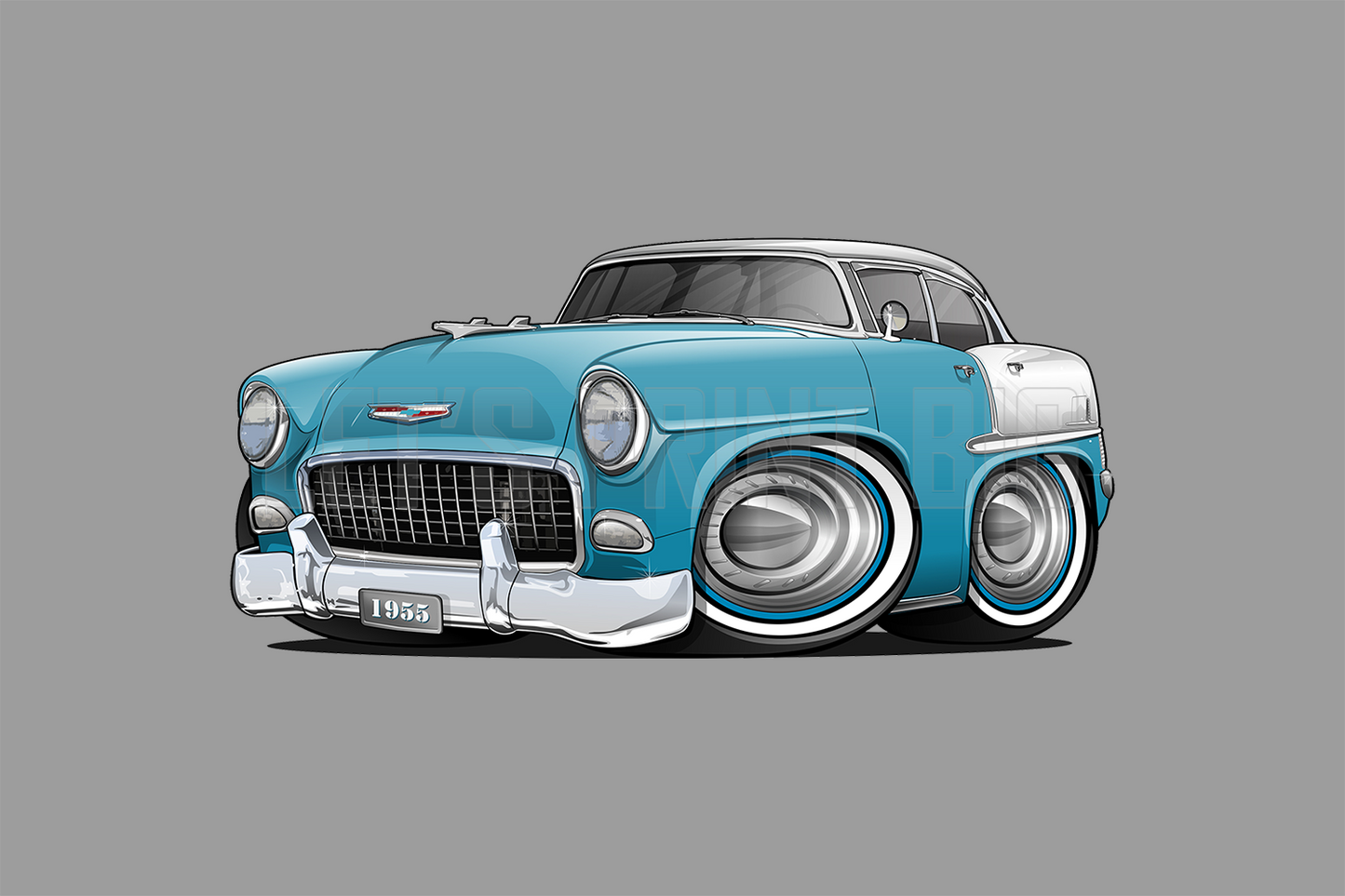 1955 Bel Air Car Art Wall Decal