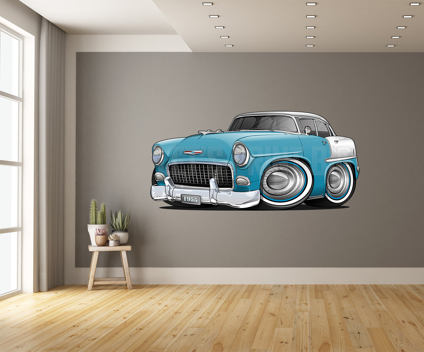 1955 Bel Air Car Art Wall Decal