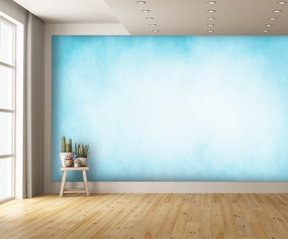 Blue and White Textured Art Mural Wallpaper