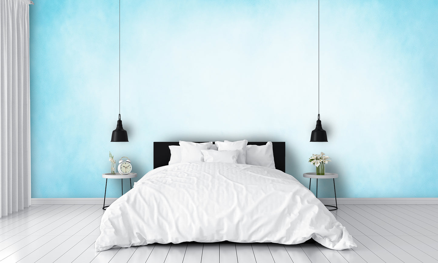 Blue and White Textured Art Mural Wallpaper