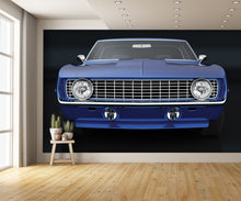 Car Art Blue Front Wall Mural