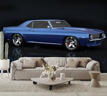 Car Art Blue Wall Mural