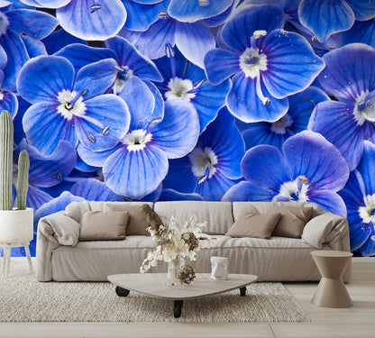 Blue Flower Wall Mural
