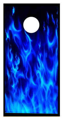 Blue Flames Cornhole Decal Wrap for cornhole boards