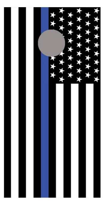 Thin Blue Line Cornhole American Flag Board Decal Wrap