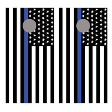 Thin Blue Line Cornhole American Flag Board Decal Wrap