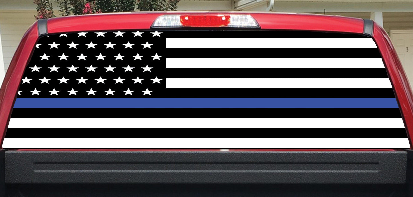 Blue Line Rear Window Decal