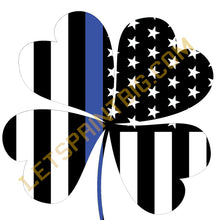 Thin Blue Line Four Leaf Clover Decal