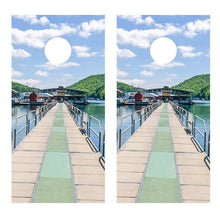 Pier Marina Lake Boat Cornhole Decal Wrap Stickers
