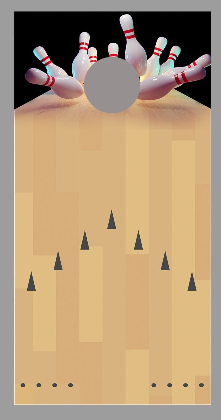 Bowling Lane Strike Black Corn Hole Board Decal Wrap