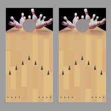 Bowling Lane Strike Black Corn Hole Board Decal Wrap