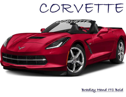 Windshield Decal "CORVETTE" Banner Visor Sticker Choose Your Font - Let's Print Big