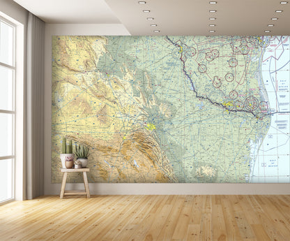 Aeronautical Chart Brownsville Wall Mural