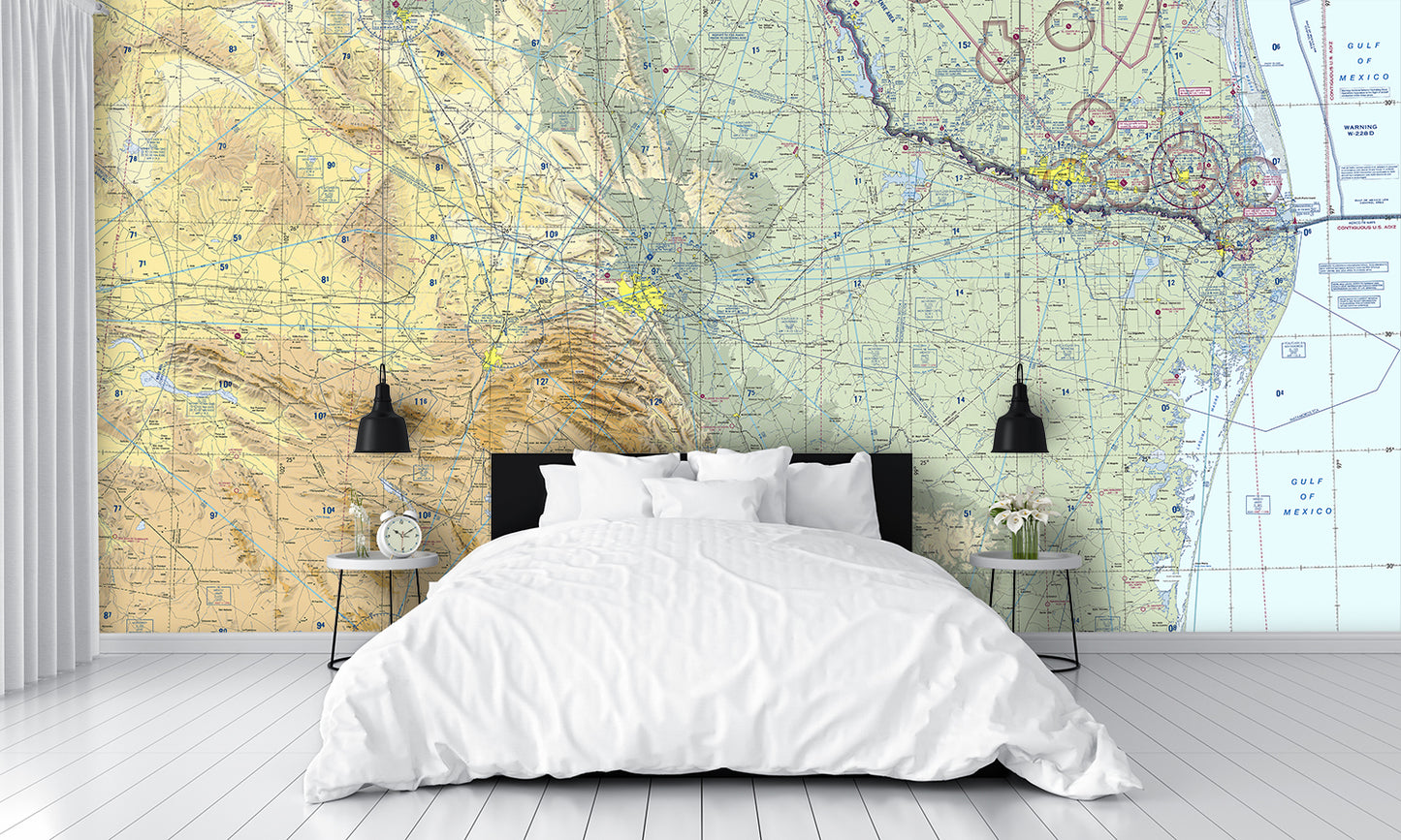Aeronautical Chart Brownsville Wall Mural