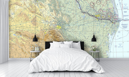 Aeronautical Chart Brownsville Wall Mural