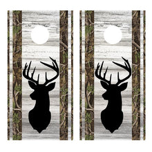 Buck Head Deer Silhouette Corn Hole Board Decal Wrap
