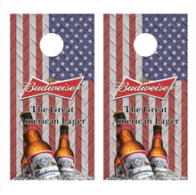 Budweiser Flag Bottle Design corn hole board decal wrap